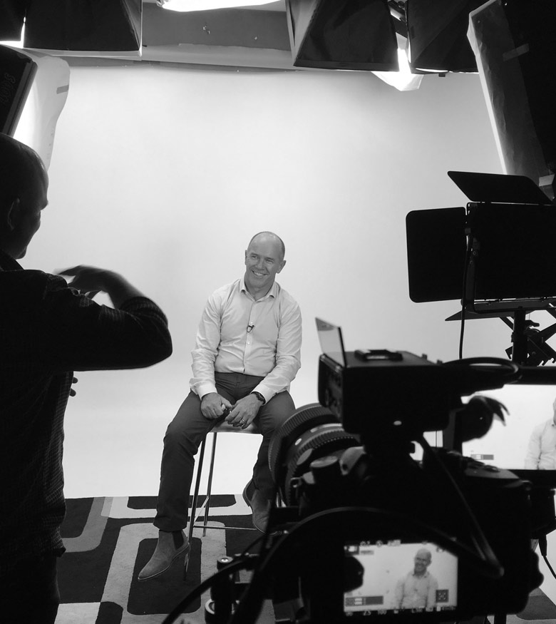 Studio shoot for anniversary corporate video